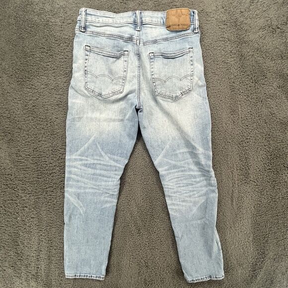 American Eagle Men's 29x30‎ Light Wash Athletic Fit Airflex+ Blue Denim Jeans - Picture 5 of 8